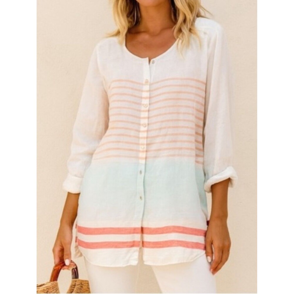 C&C California 100% linen long lined tunic 1 X